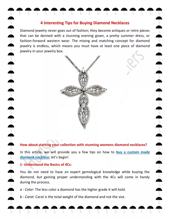 4 interesting tips for buying diamond necklaces
