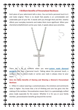 4 Brilliant Benefits of Personalized Necklaces