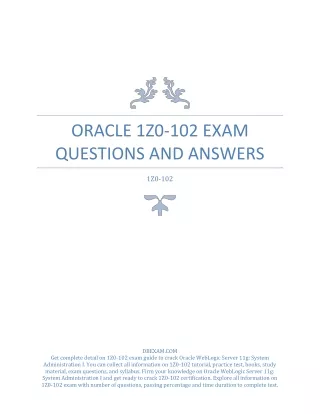 oracle 1z0 102 exam questions and answers