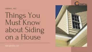 Things You Must Know about Siding on a House