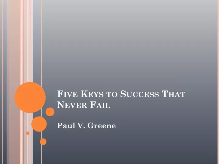five keys to success that never fail