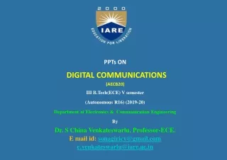 Digital Communications: Pulse Digital Modulation