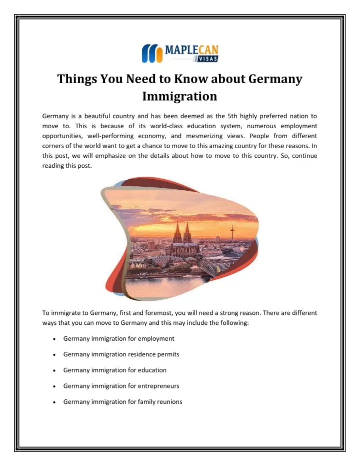 things you need to know about germany immigration