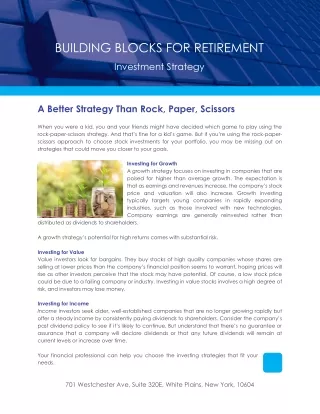 building blocks for retirement