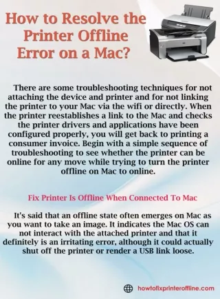 How To Fix Printer Offline on Mac