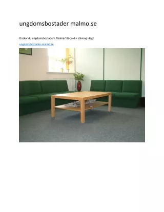 ungdomsbostader malmo se