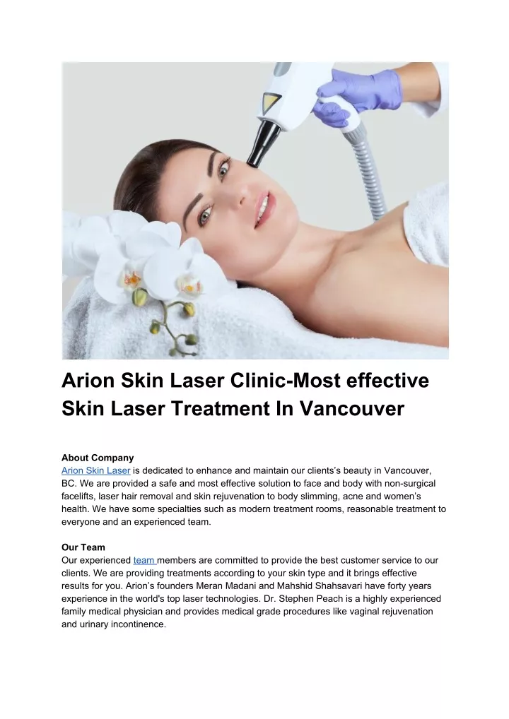 arion skin laser clinic most effective skin laser