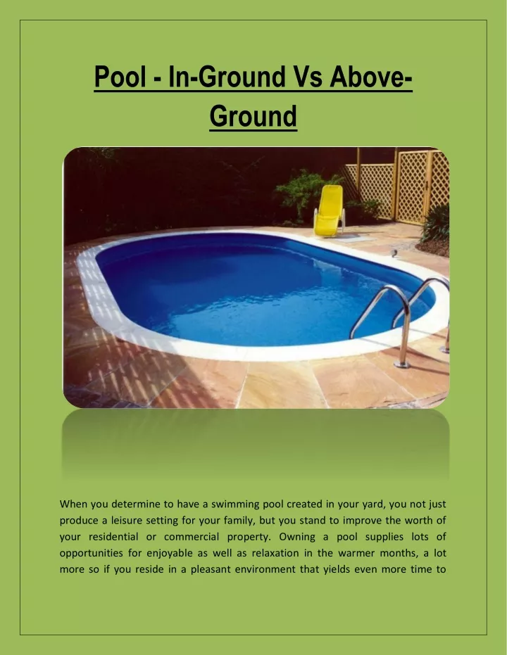 pool in ground vs above ground
