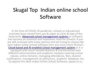 skugal top indian online school software