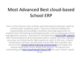 most advanced best cloud based school erp