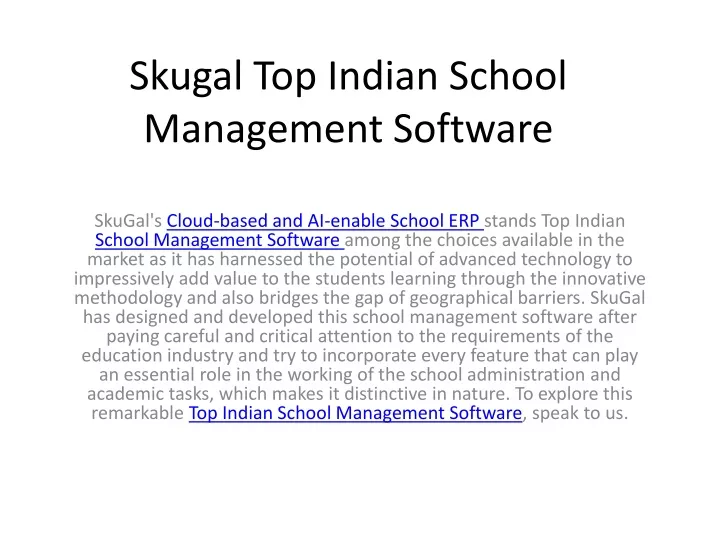 skugal top indian school management software