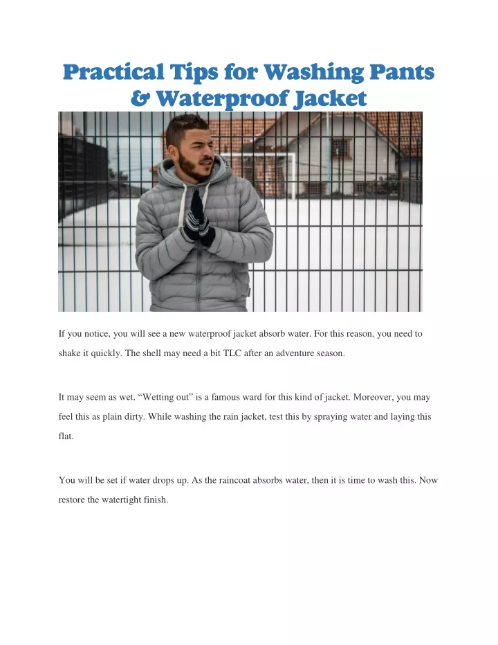 practical tips for washing pants waterproof jacket