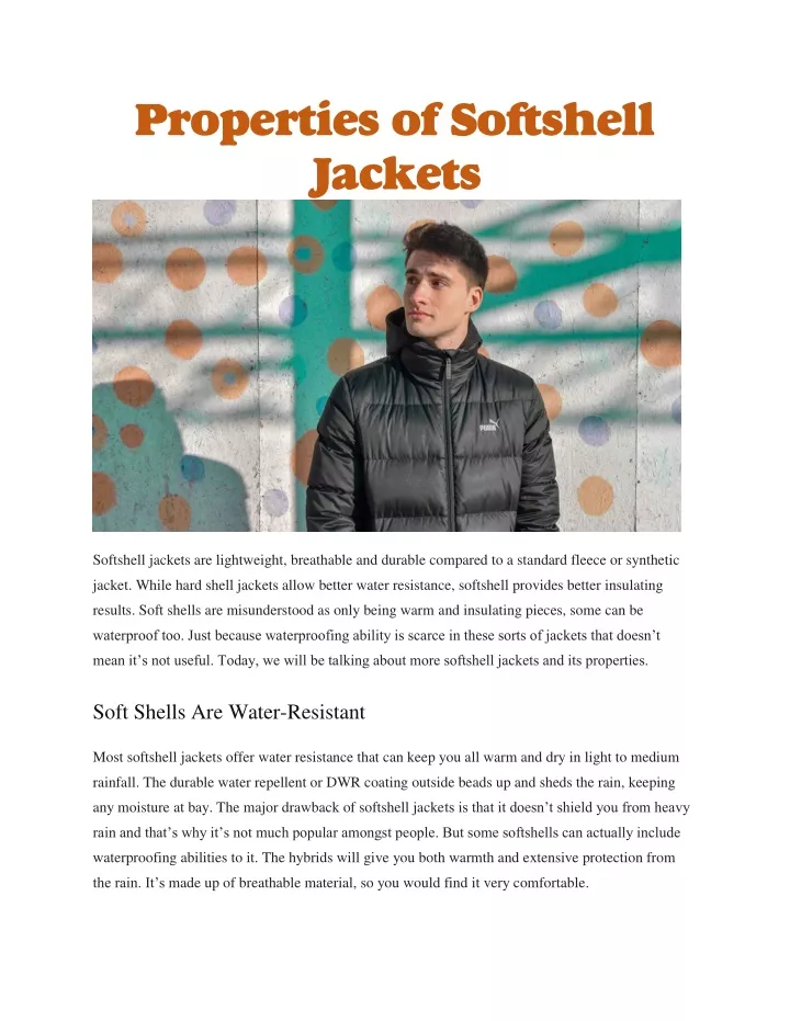 properties of softshell jackets
