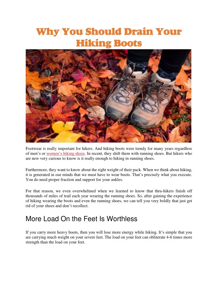 why you should drain your hiking boots