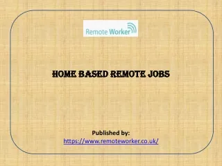 Home Based Remote Jobs