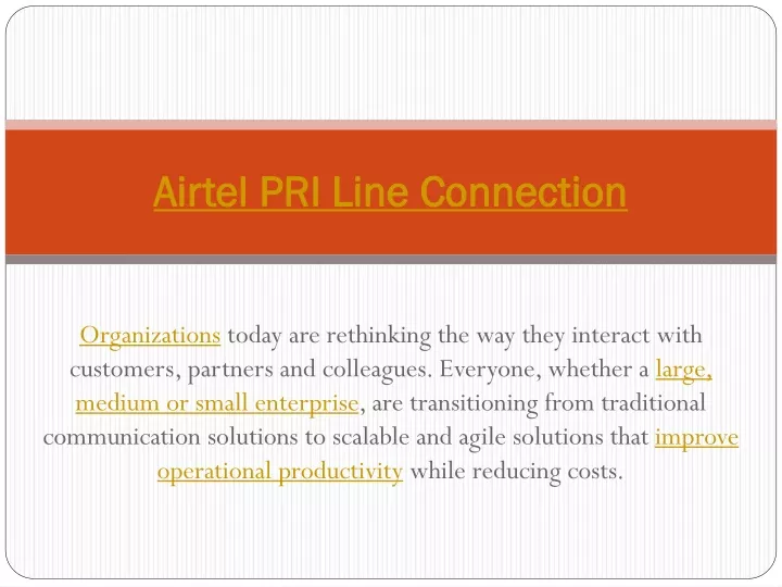 airtel pri line connection