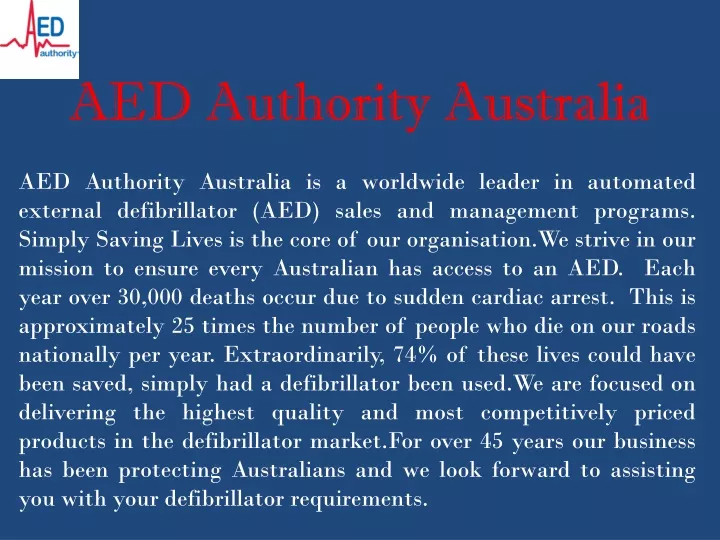 aed authority australia