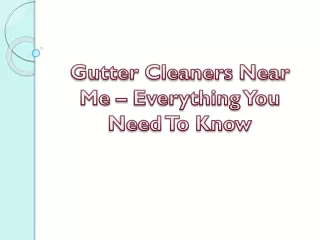 Gutter Cleaners Near Me – Everything You Need To Know