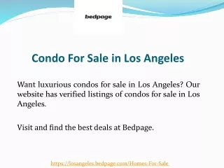Condo For Sale in Los Angeles