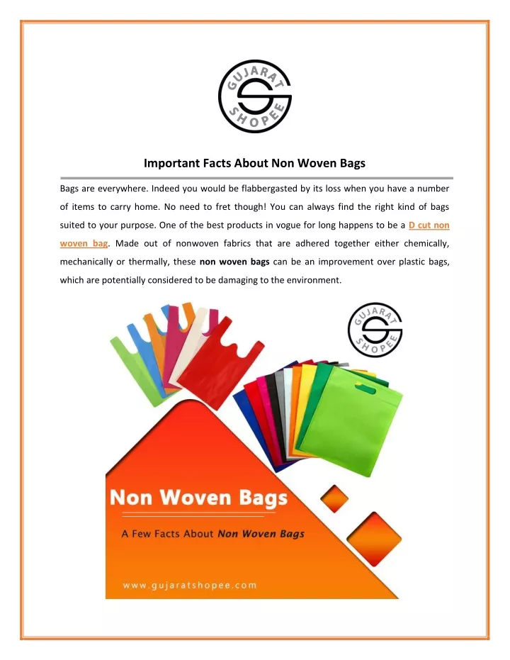 important facts about non woven bags