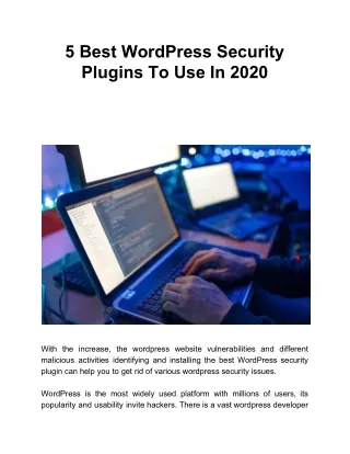 5 best wordpress security plugins to use in 2020