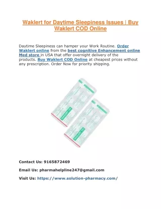waklert for daytime sleepiness issues buy waklert