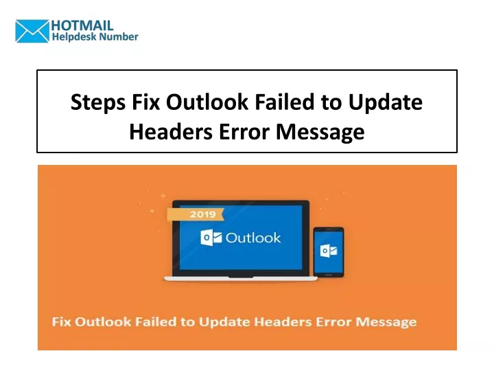 steps fix outlook failed to update headers error message