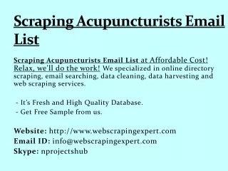 scraping acupuncturists email list