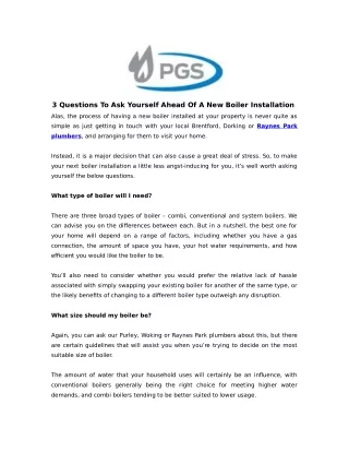 3 questions to ask yourself ahead of a new boiler