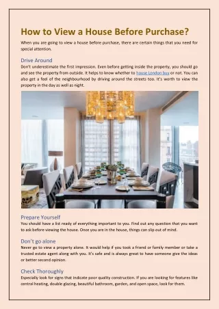 how to view a house before purchase