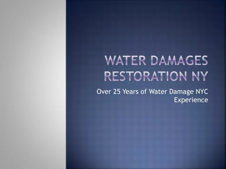 water damages restoration ny