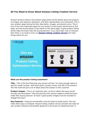 all you need to know about amazon listing
