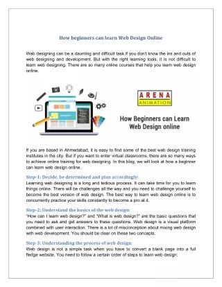 how beginners can learn web design online