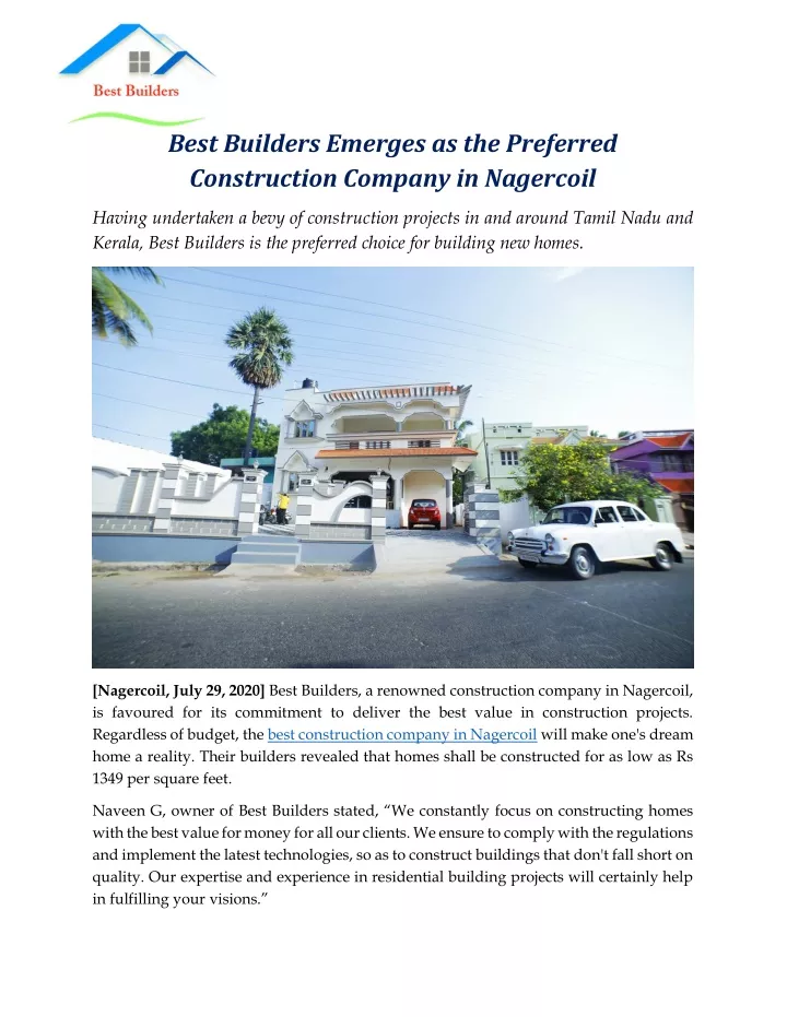 best builders emerges as the preferred