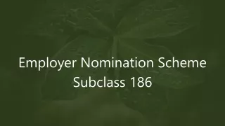 employer nomination scheme subclass 186