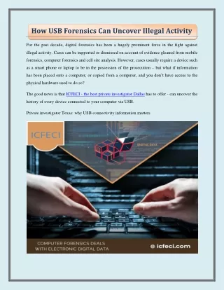 how usb forensics can uncover illegal activity