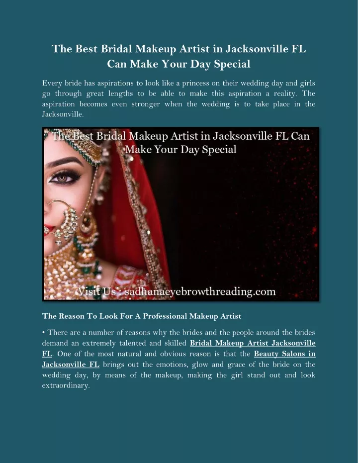 the best bridal makeup artist in jacksonville