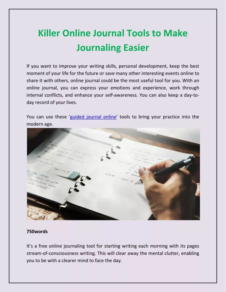 killer online journal tools to make journaling