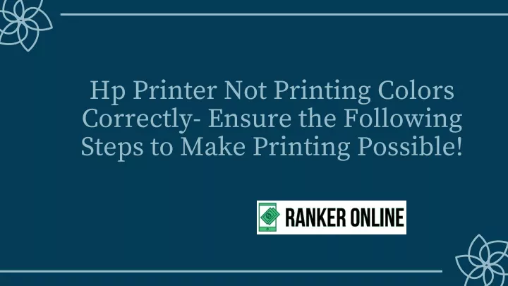 hp printer not printing colors correctly ensure