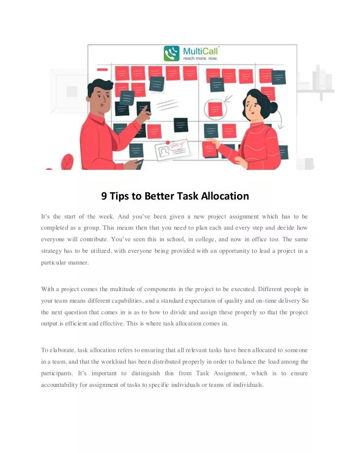 9 tips to better task allocation