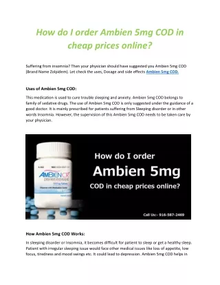 How do I order Ambien 5mg COD in cheap prices online?
