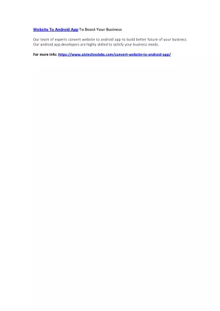 website to android app to boost your business