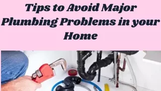 tips to avoid major plumbing problems in your home