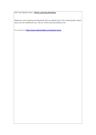 get top udacity clone online learning solutions