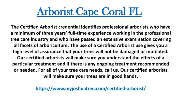 arborist cape coral fl