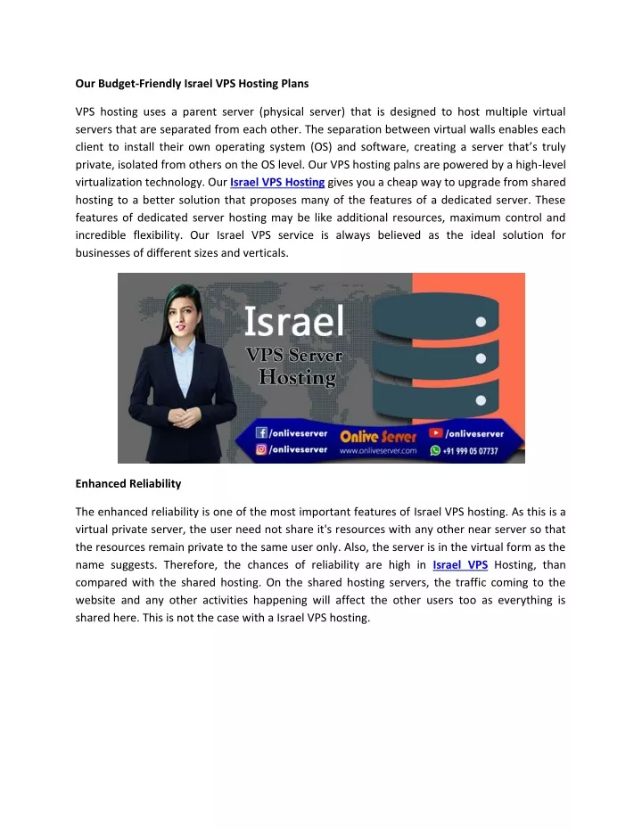 our budget friendly israel vps hosting plans
