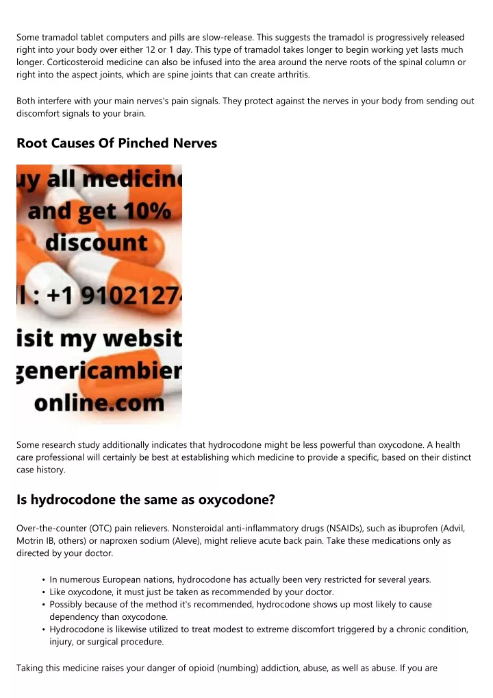 some tramadol tablet computers and pills are slow