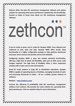 zethcon offers the best 3pl warehouse management