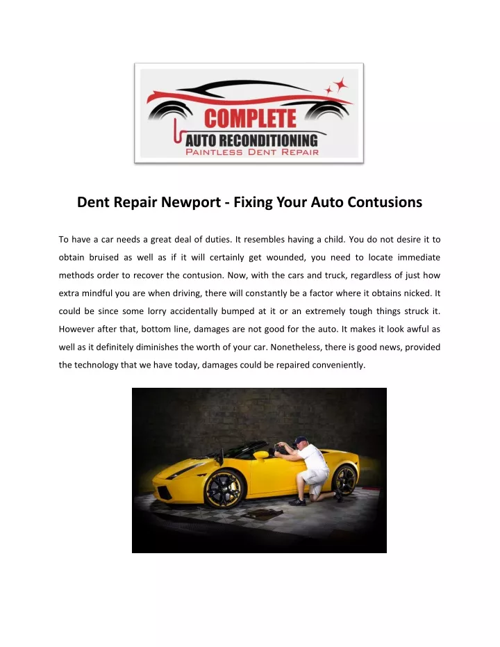 dent repair newport fixing your auto contusions
