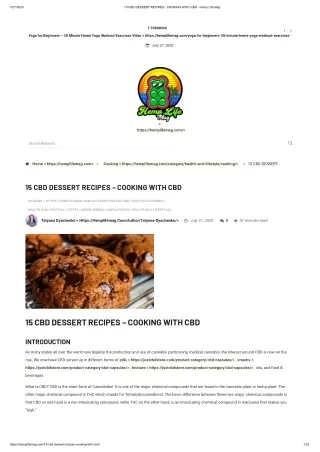 15 CBD DESSERT RECIPES – COOKING WITH CBD